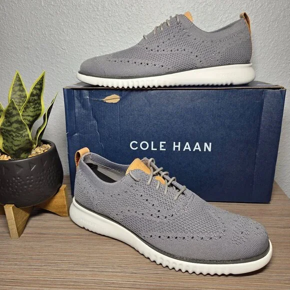 New!! Cole Haan 2.ZERØGRAND Stitchlite Sneakers 8.5M White Ironstone Lightweight - Picture 1 of 11